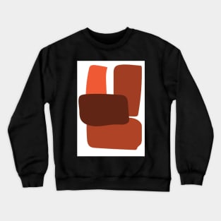 Abstract Monochromatic Red and Brown Geometric Shapes Graphic Art Print Crewneck Sweatshirt